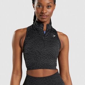 GYMSHARK- adapt animal seamless crop zip